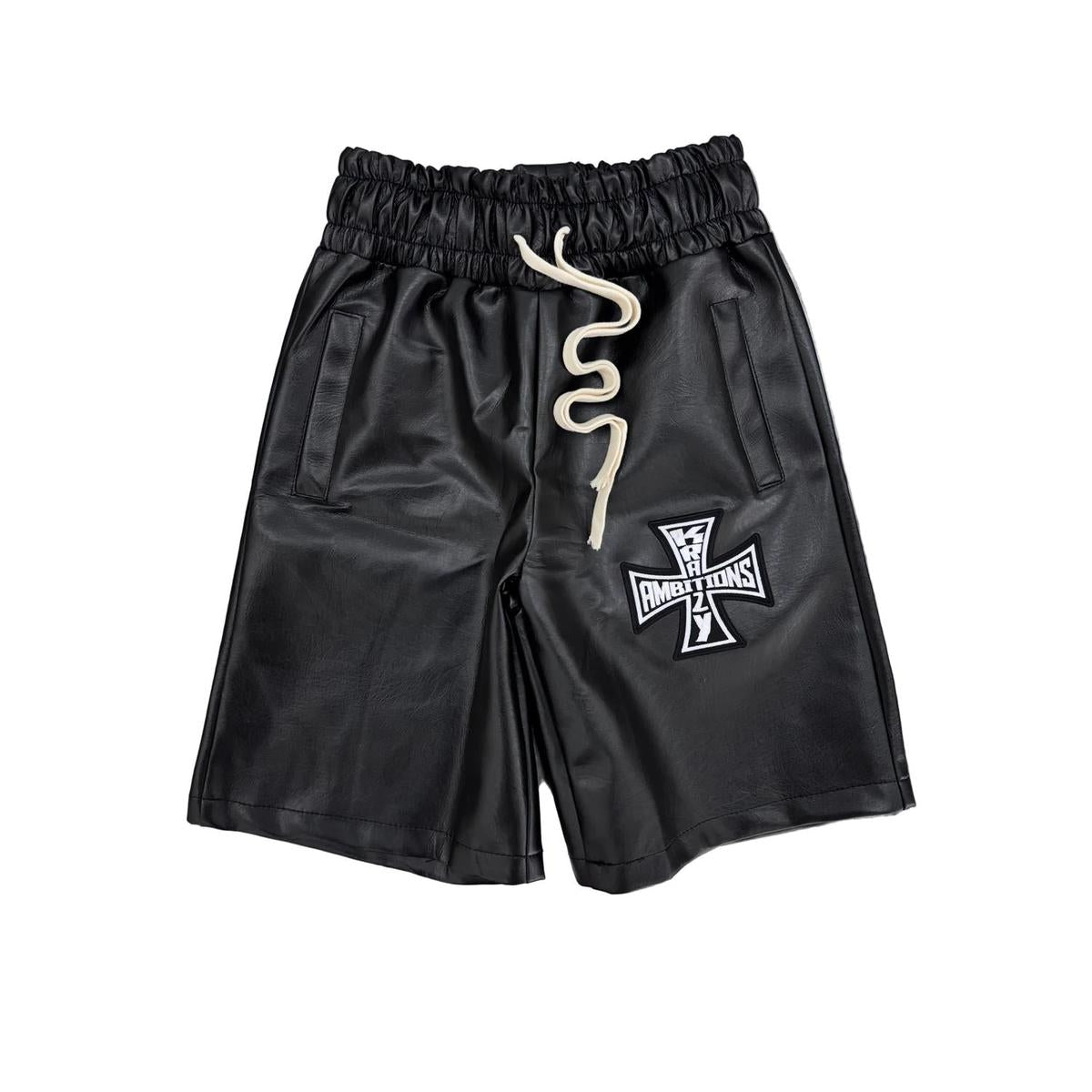 Krazy Ambitions | Black Leather Jorts