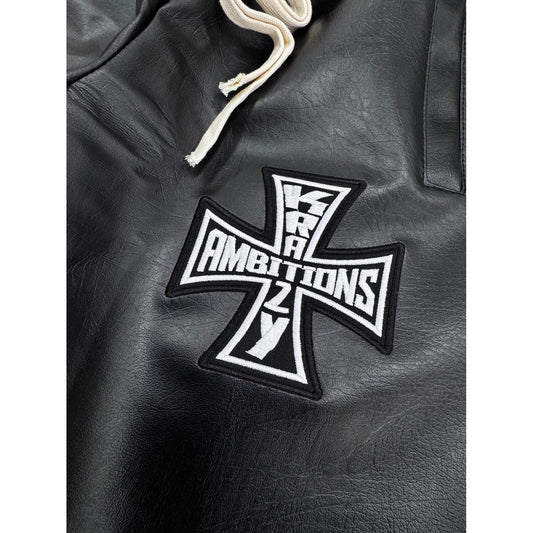 Krazy Ambitions | Black Leather Jorts