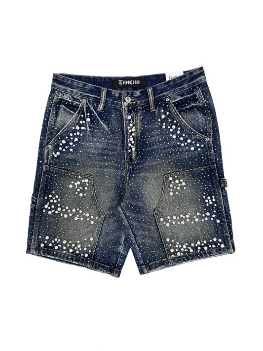 Trnchs | Armor Denim Shorts - Dark Blue Wash