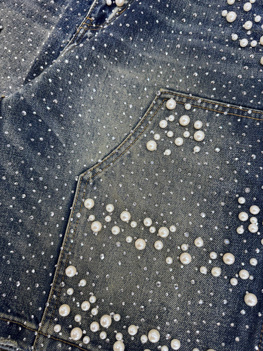 Trnchs | Armor Denim Shorts - Dark Blue Wash