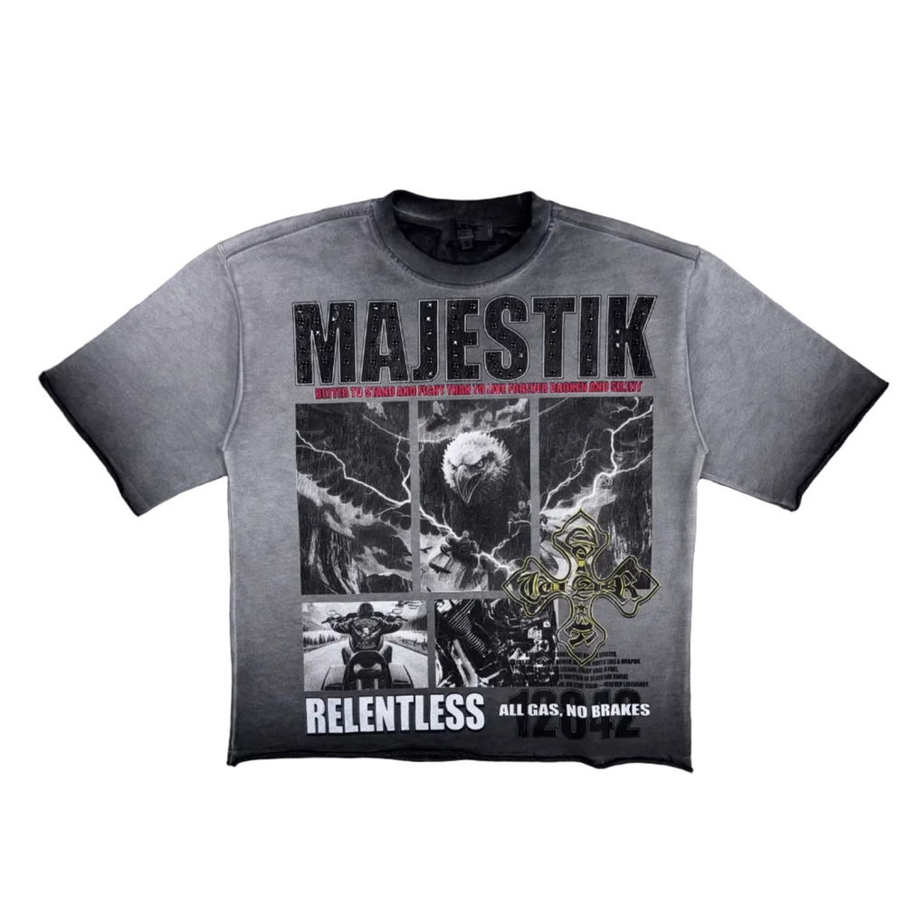 Majestik | Relentless Eagle Tee - Washed Black