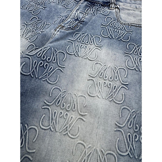 Memory Lane | Monogram Denim Short - Blue Rinse