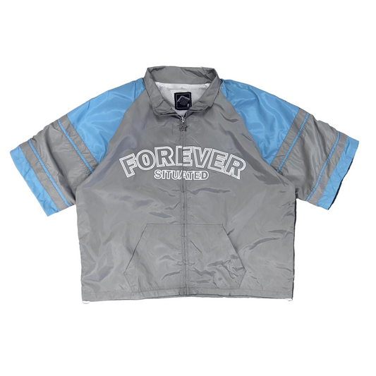 Forever Situated | Track Set Shorts & Top - Baby Blue/Grey