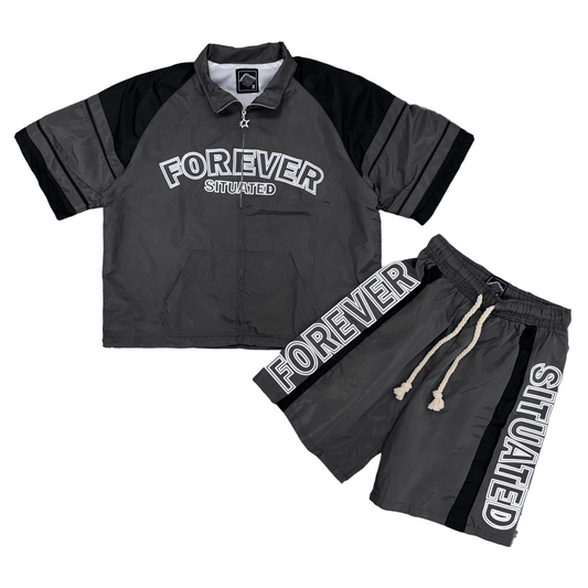 forever situated | Track Set Shorts & Top - Grey
