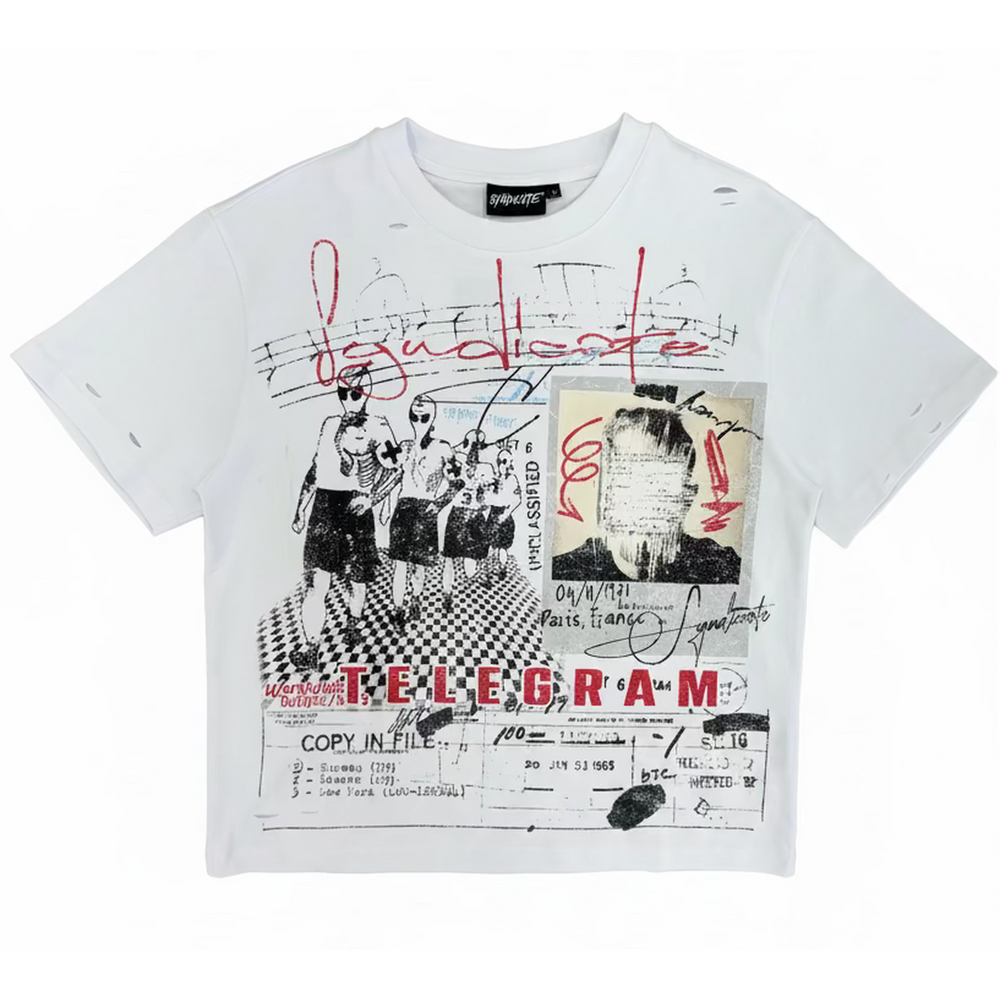 The Syndicate | Telegram Tee - White