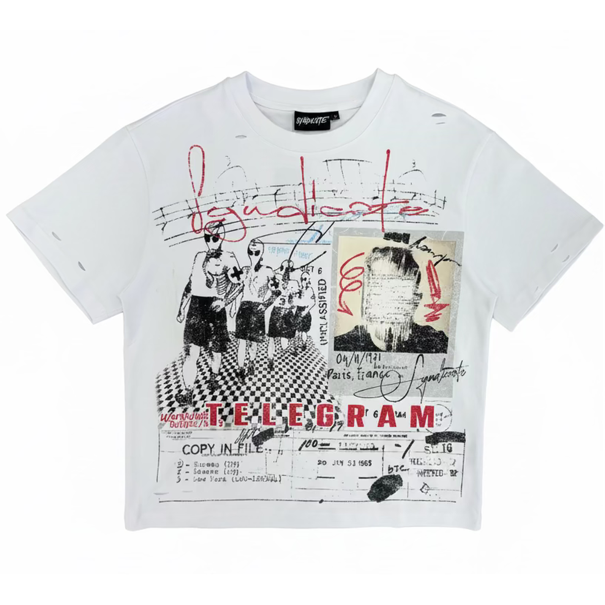 The Syndicate | Telegram Tee - White