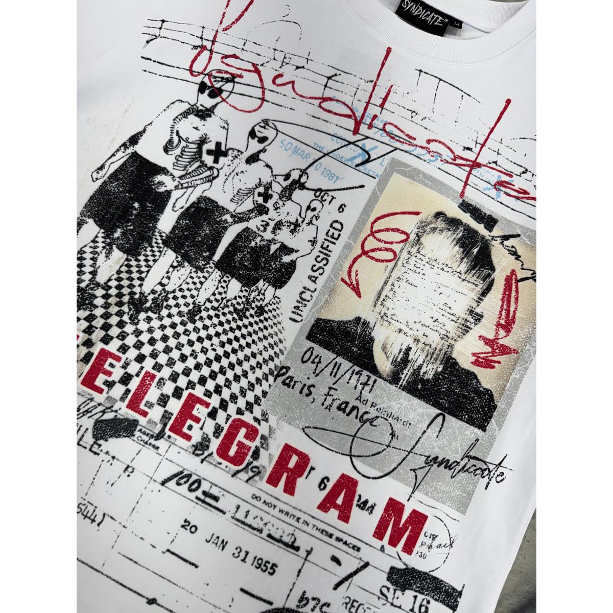 The Syndicate | Telegram Tee - White