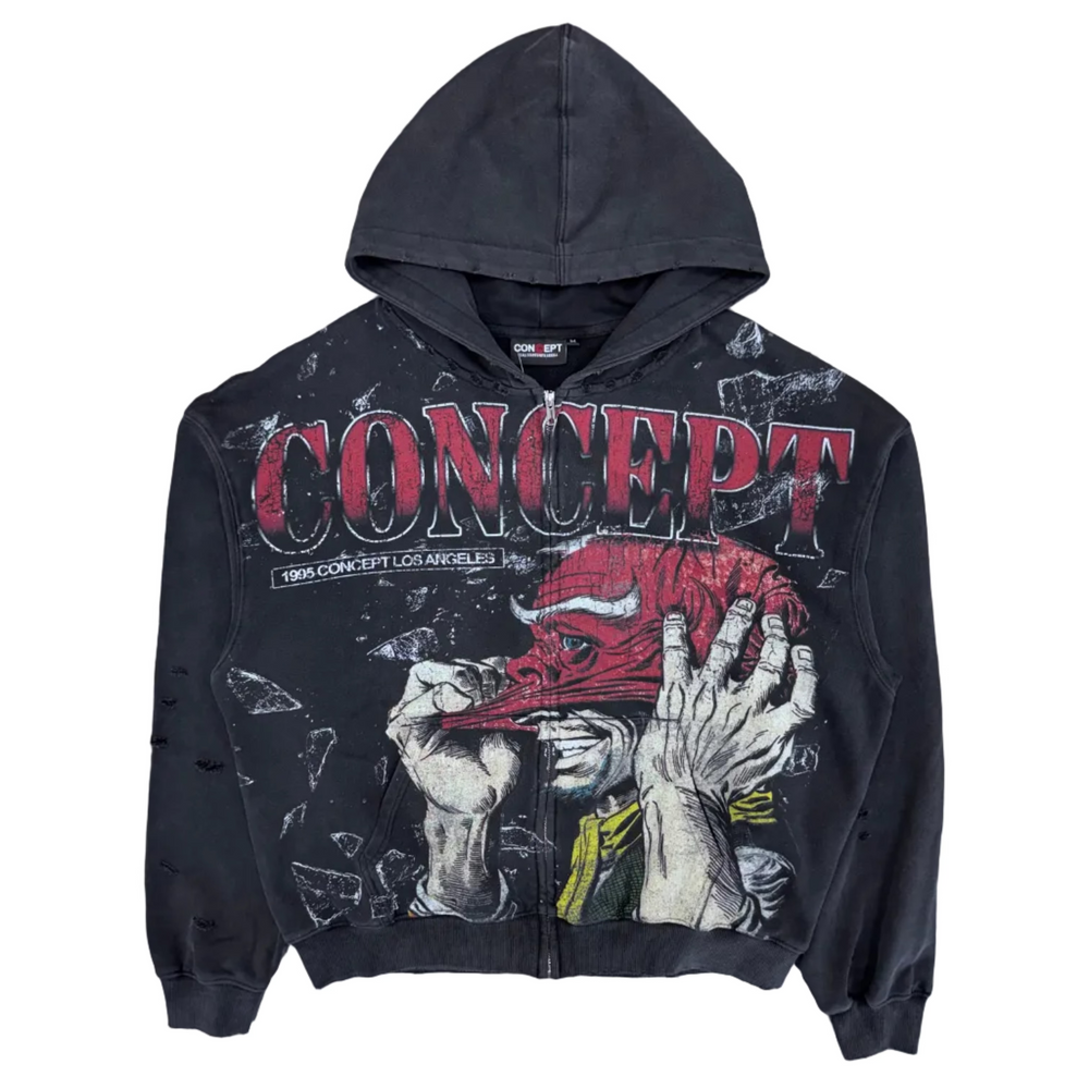 Concept LA | Facade Hoodie - Black Wash