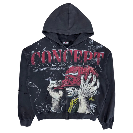 Concept LA | Facade Hoodie - Black Wash
