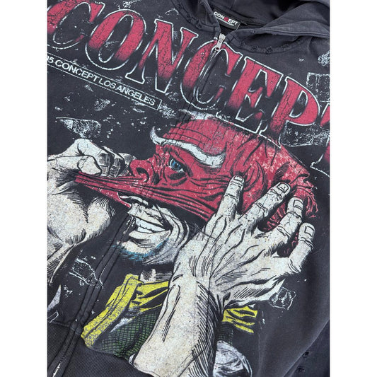 Concept LA | Facade Hoodie - Black Wash