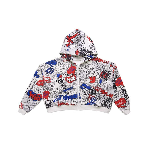 Syair Saihara | Graffiti Zip Up Hoodie - Multi