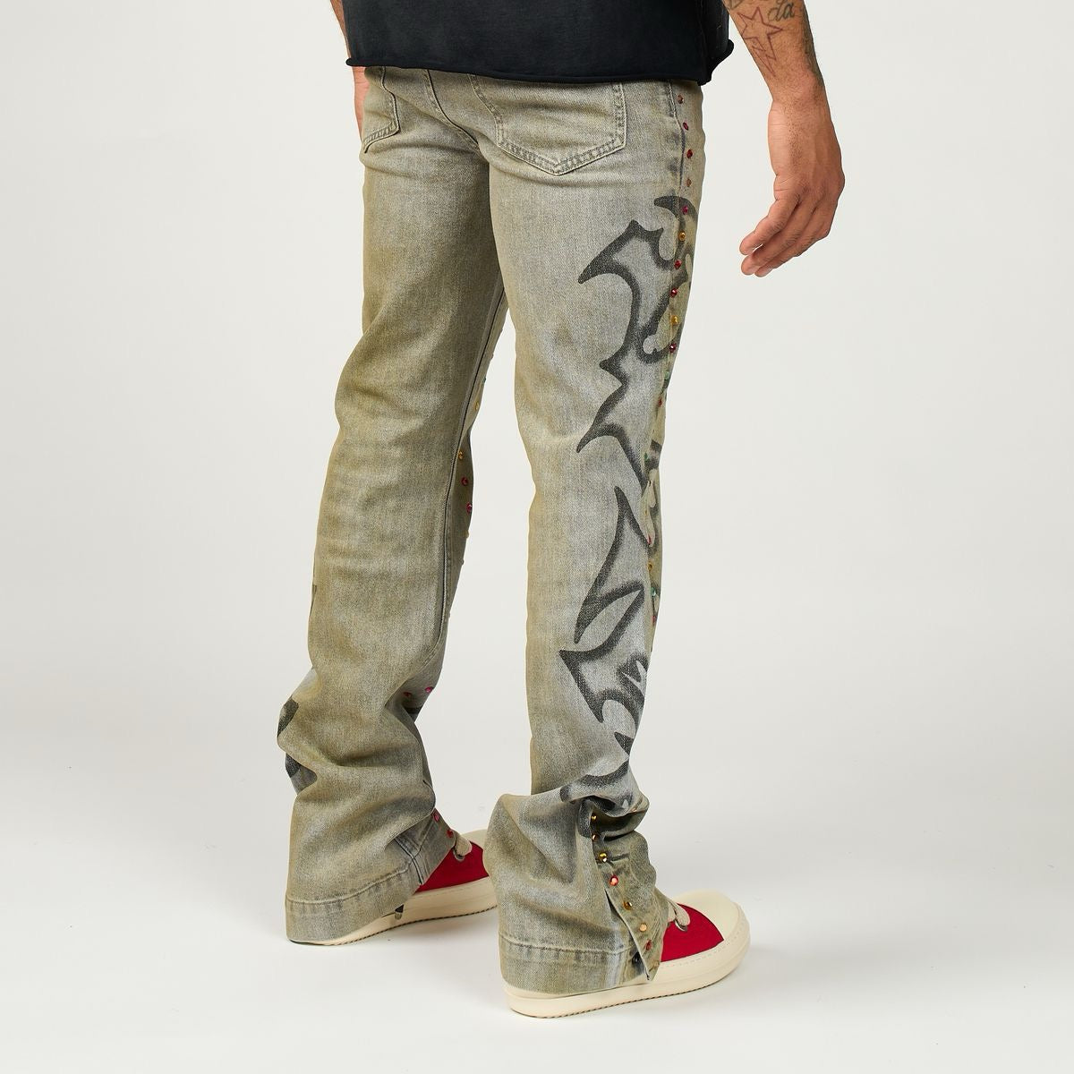 Duaa | Stone Stacked Denim