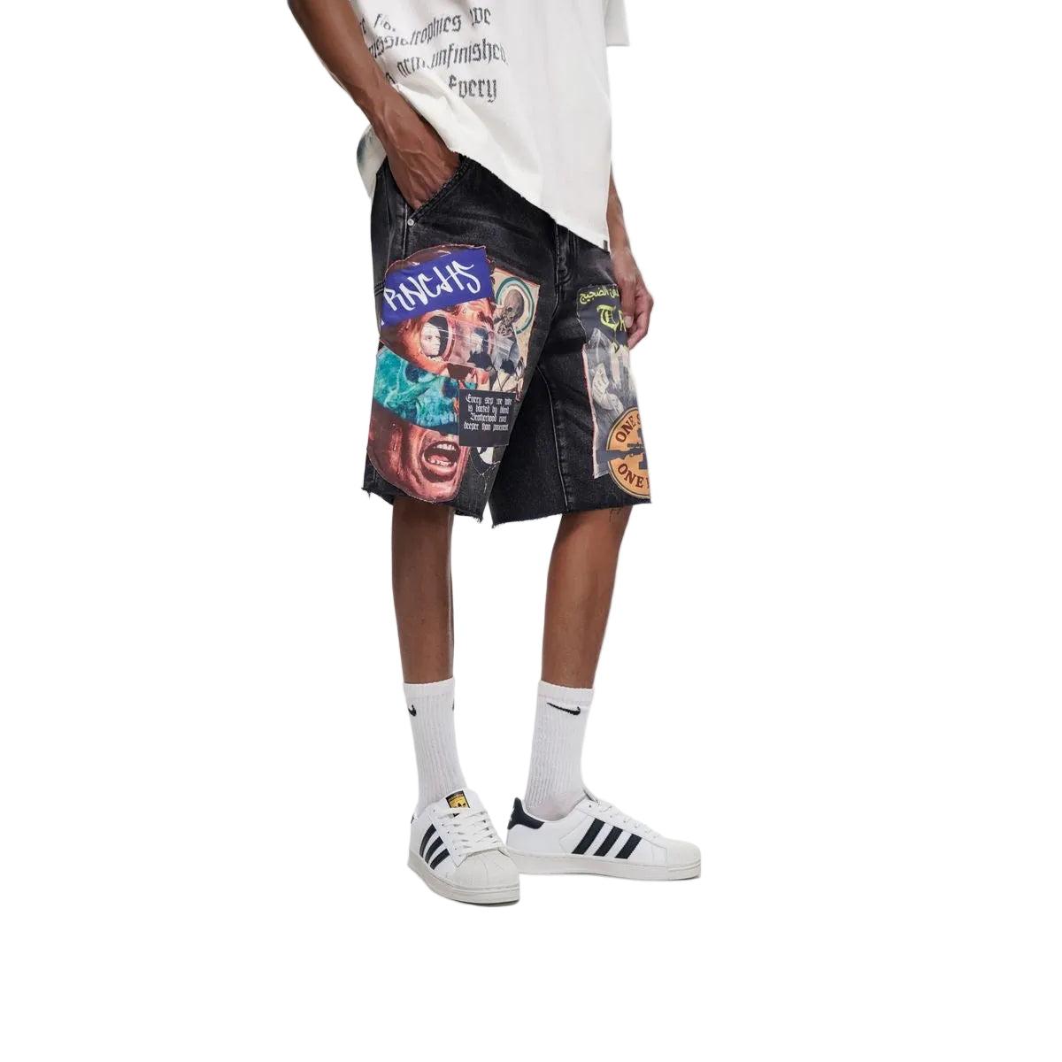 Trnchs | Collage Denim Jorts - Black Wash