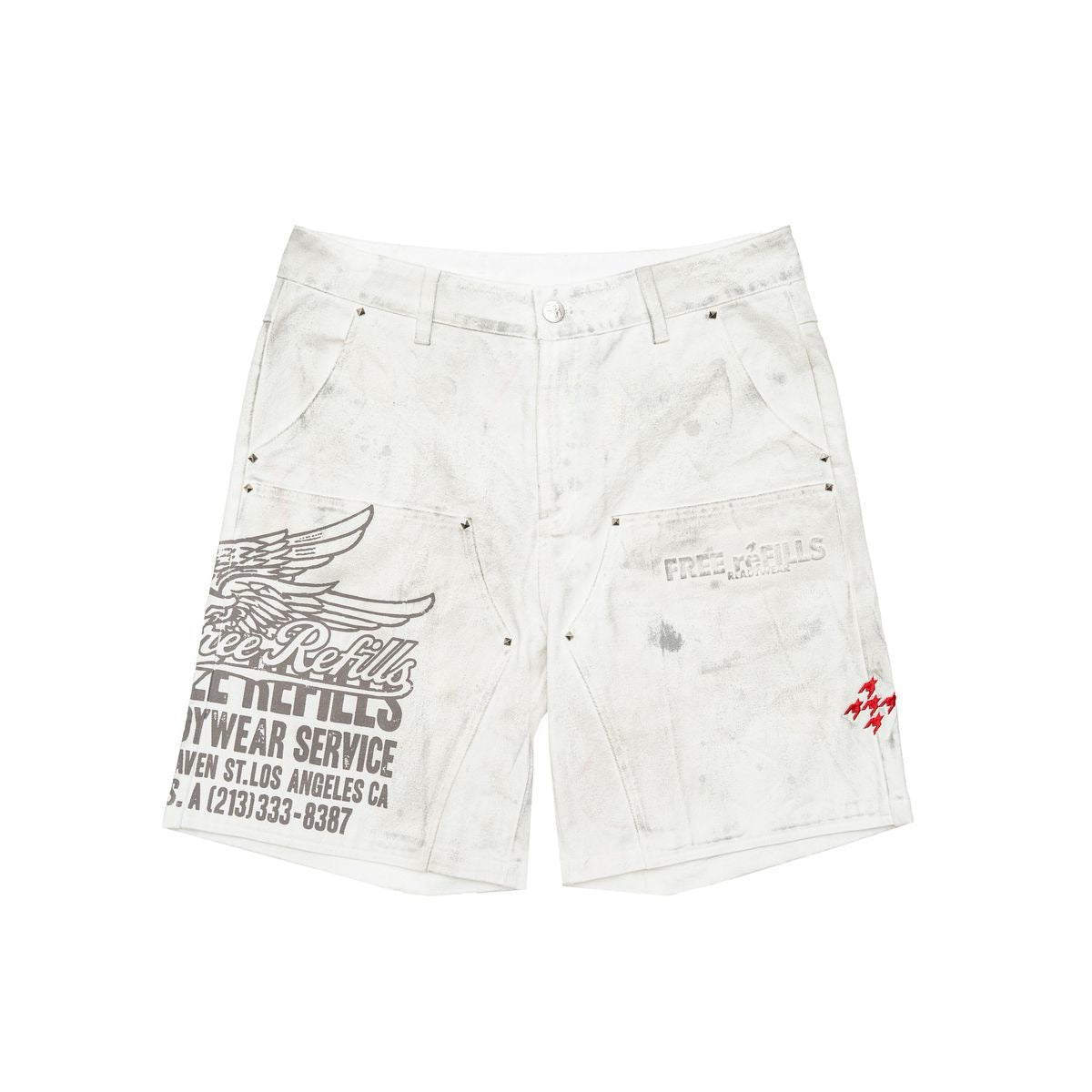 Free Refills | Service Grunge Carpenter Jorts - Off White