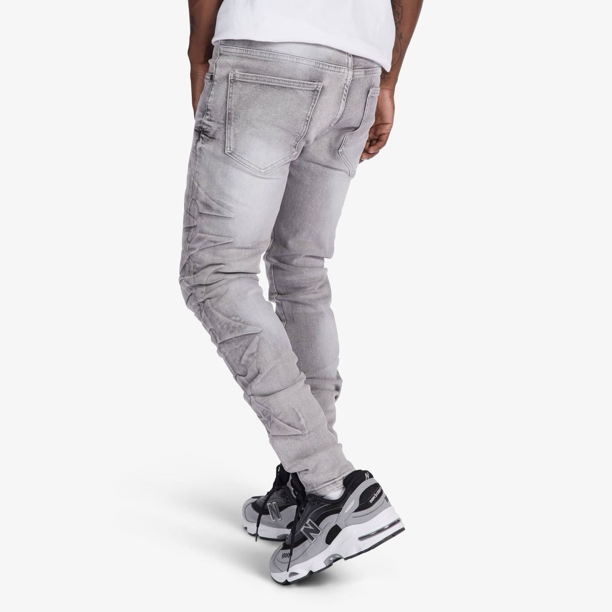 Melee | Ninja Embossed Skinny Jeans - Grey Wash