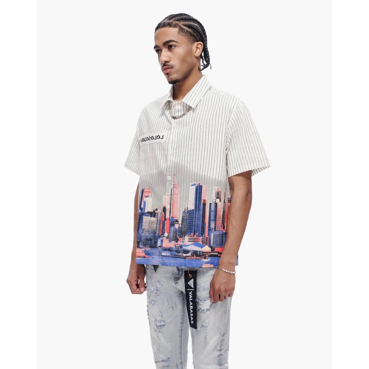 Valabasas | Leave Town Pin-Striped - White