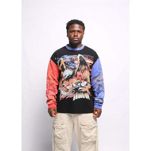 Elements of Art | Americana Thermal Long Sleeve Tee - Black