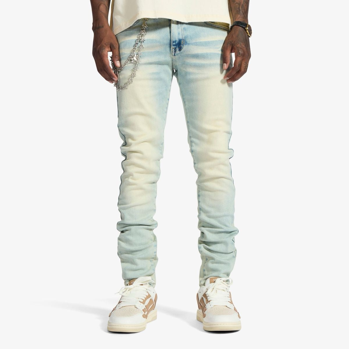 Melee |  Milky Way Skinny Jeans - Cloud Cream