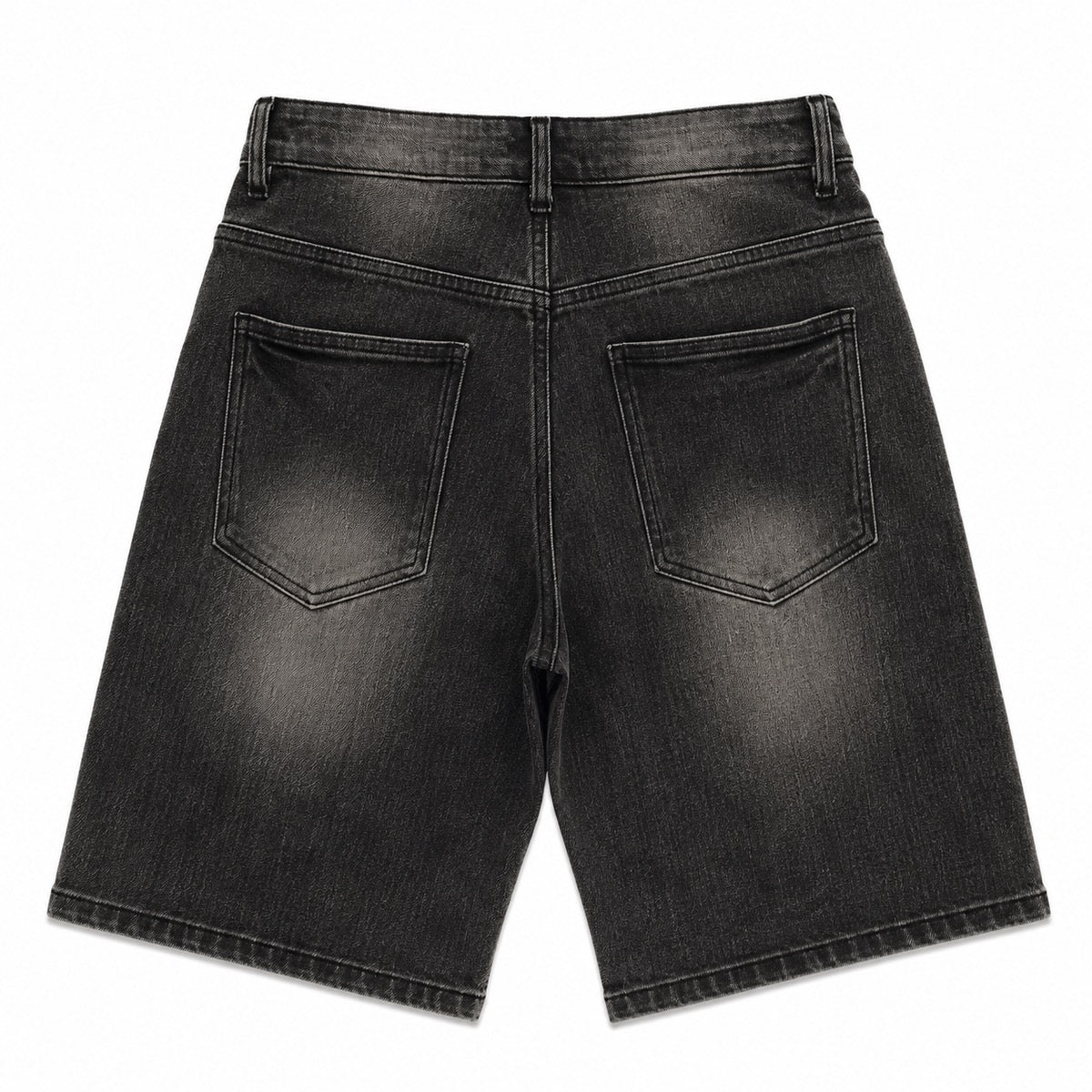 Reveer | "CHECKERED" DENIM SHORTS (BLACK)