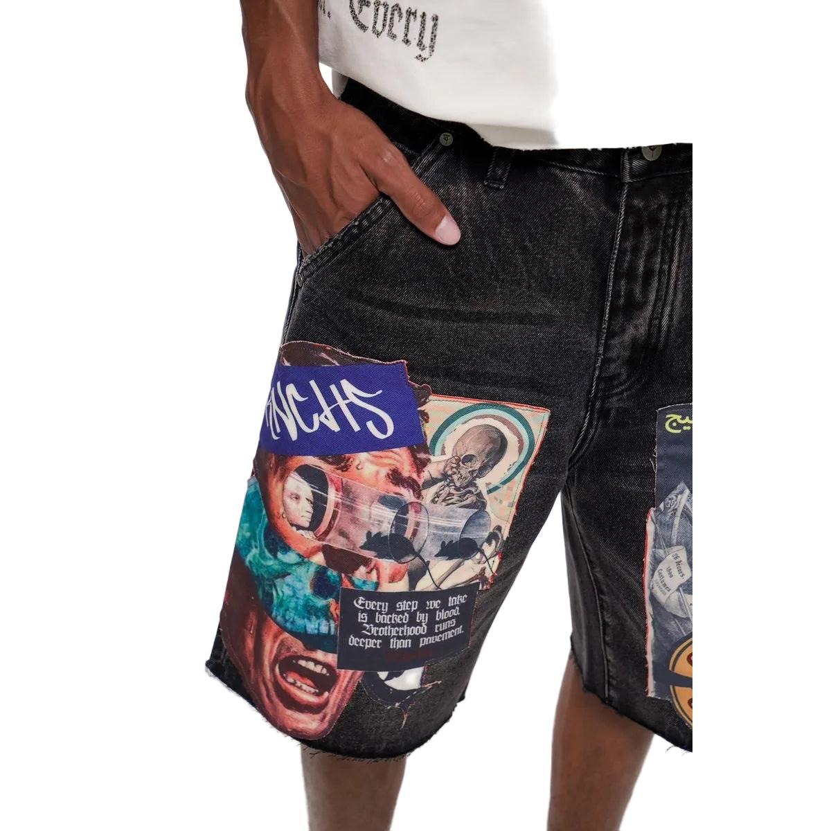 Trnchs | Collage Denim Jorts - Black Wash
