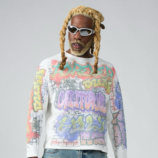 Duaa | Street Long Sleeve Tee - White