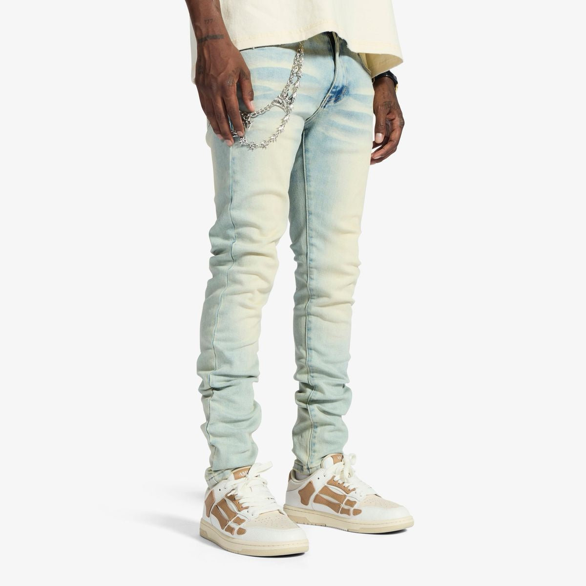 Melee |  Milky Way Skinny Jeans - Cloud Cream