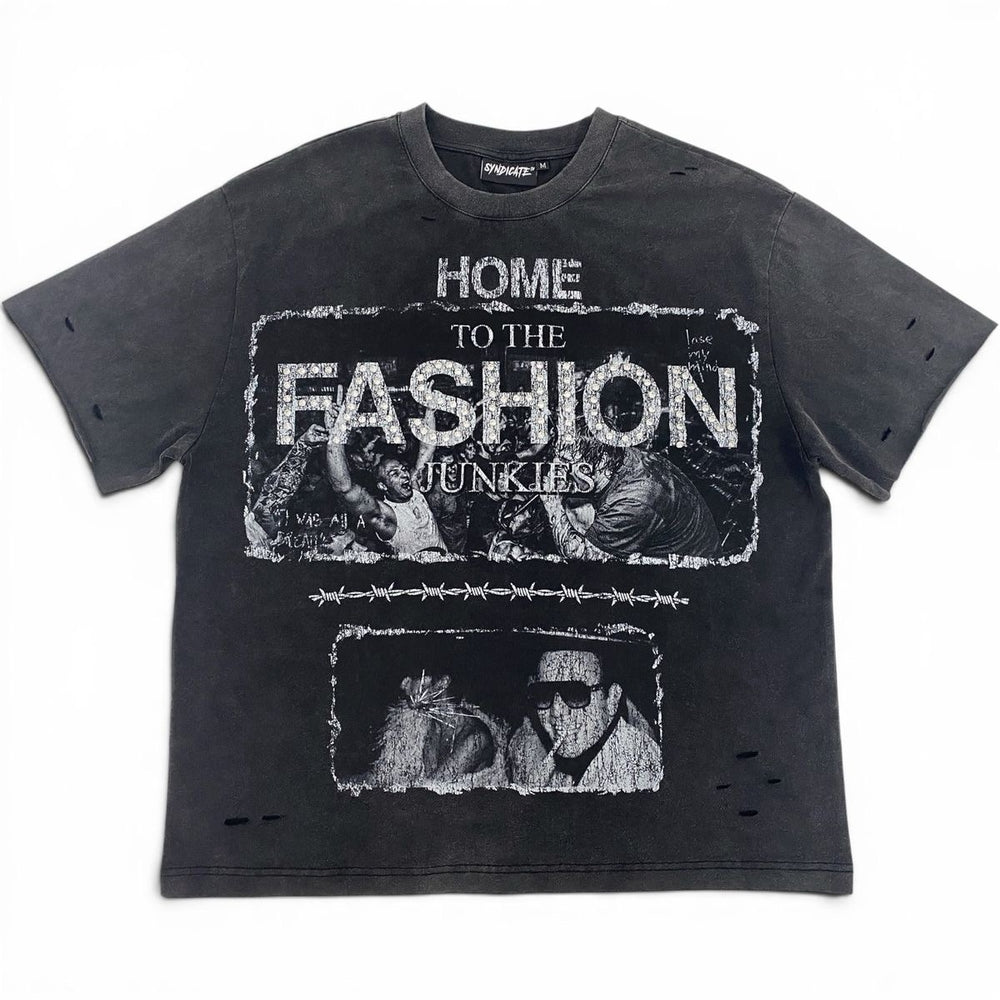 The Syndicate | Junkies Tee - Black Wash