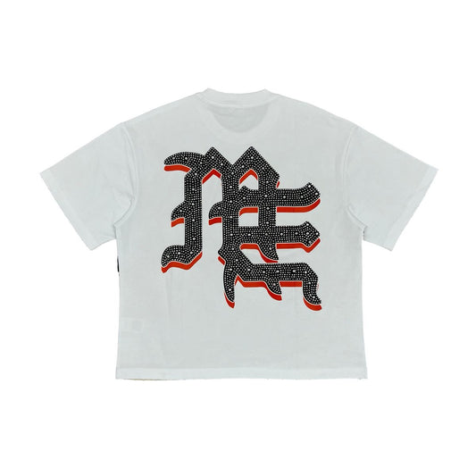 Mixed Emotion | Reaper Rhinestone Tee - White