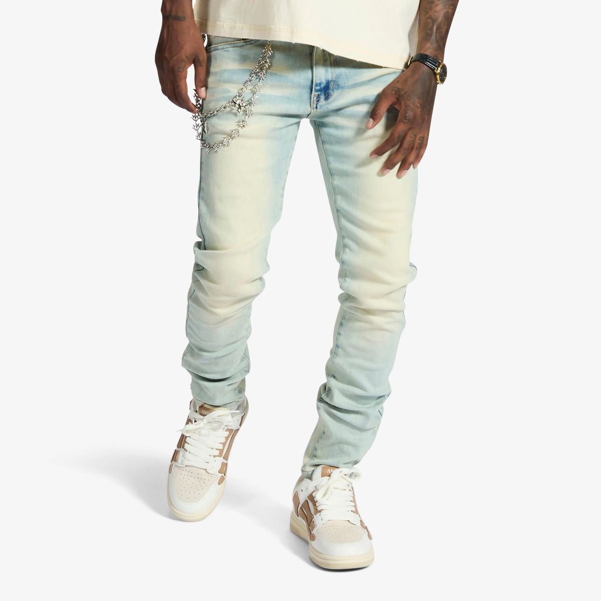 Melee |  Milky Way Skinny Jeans - Cloud Cream