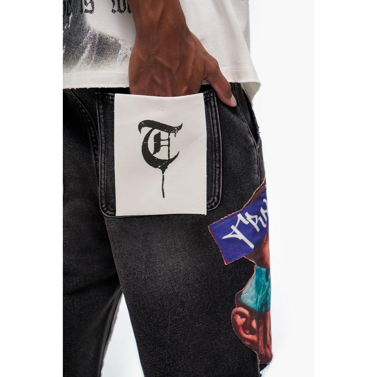 Trnchs | Collage Denim Jorts - Black Wash