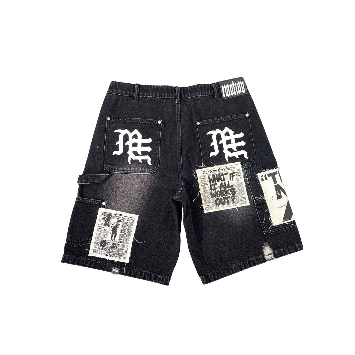 Mixed Emotion | AI Denim Jorts - Black