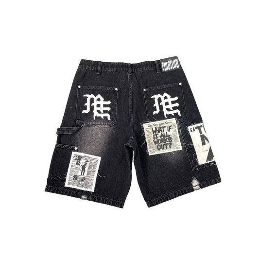 Mixed Emotion | AI Denim Jorts - Black