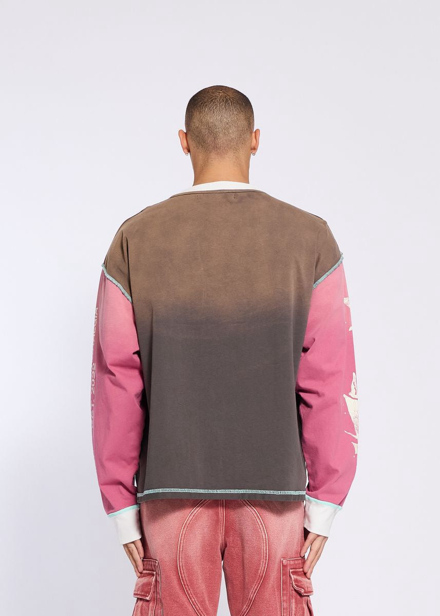 Memory Lane | Souther Border Long Sleeve Tee - Grey/Black