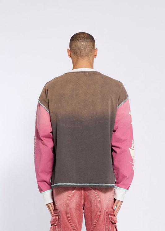 Memory Lane | Souther Border Long Sleeve Tee - Grey/Black