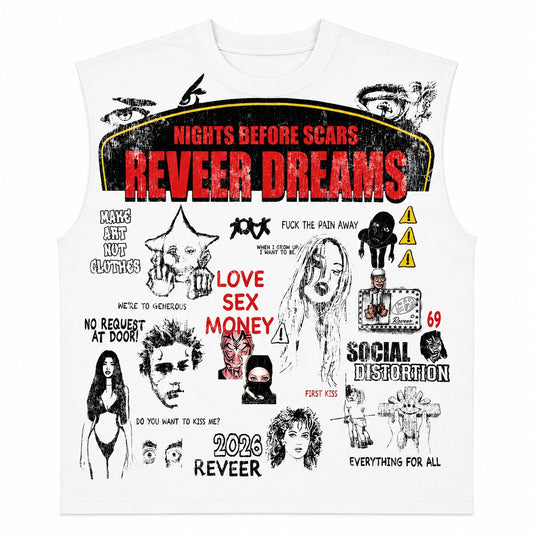 Reveer | Love Sex Money Cut Off Tee - White
