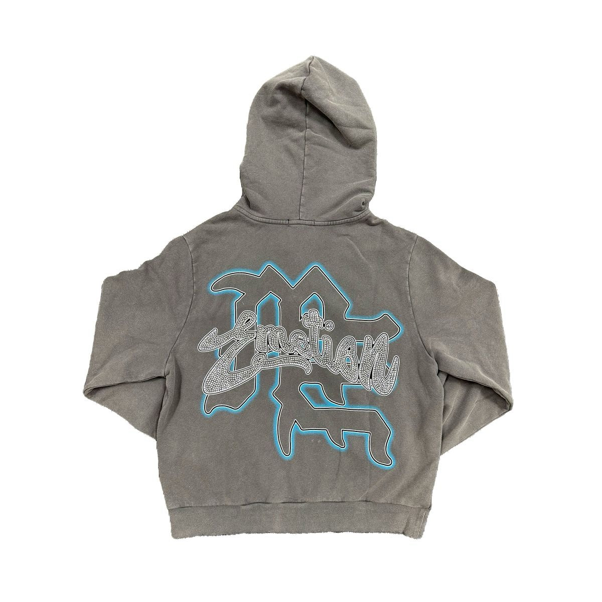 Mixed Emotions | Rhinestone Hoodie - Gray