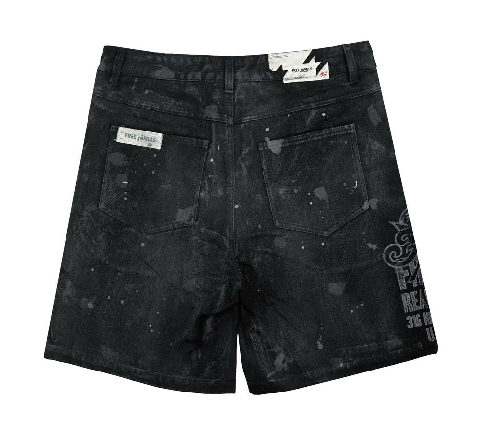 Free Refills | Service Grunge Carpenter Shorts - Black