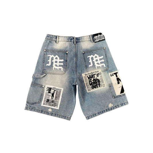 Mixed Emotion | AI Denim Shorts - Blue