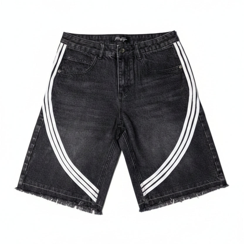 Prestige Collection | Striped Jorts - Black
