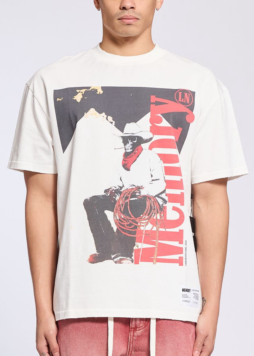 Memory Lane | Smoking Cowboy Tee - White