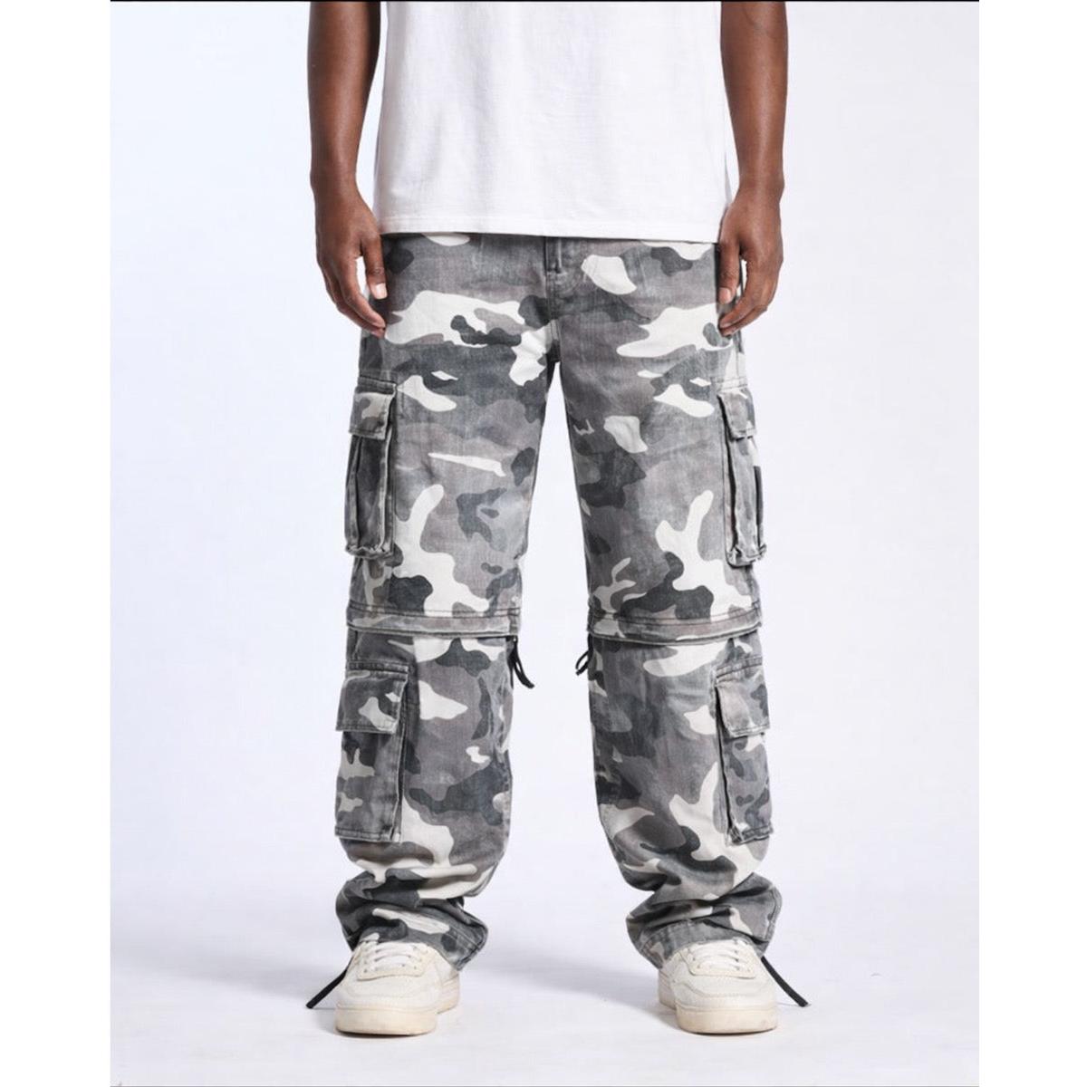 Embellish | Baggy Cargo Pants - Grey Camo