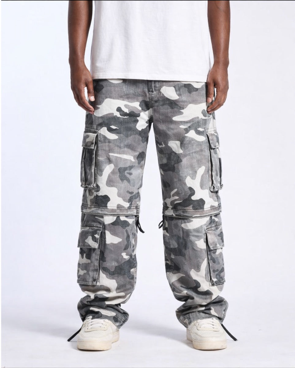 Embellish | Baggy Cargo Pants - Grey Camo