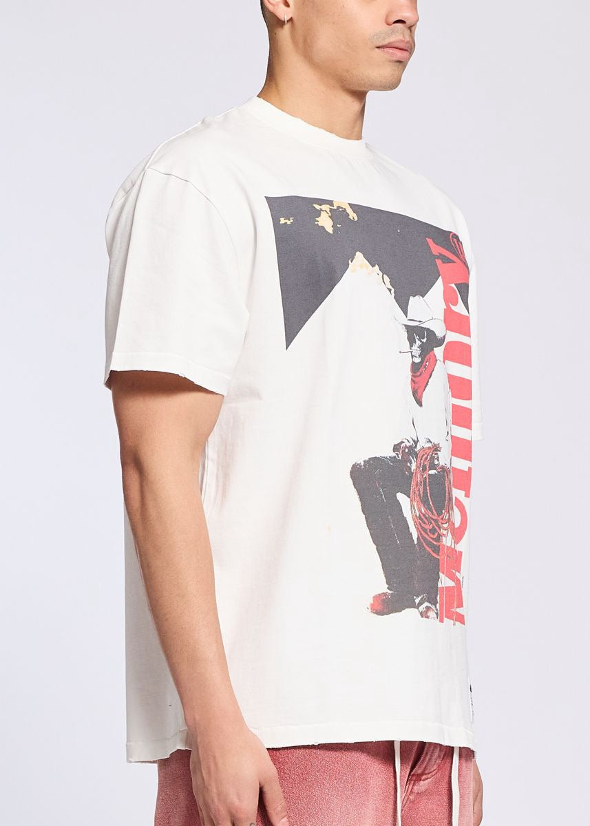Memory Lane | Smoking Cowboy Tee - White