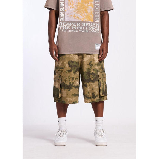 Memory Lane | Graffiti Camo Cargo Shorts - Olive