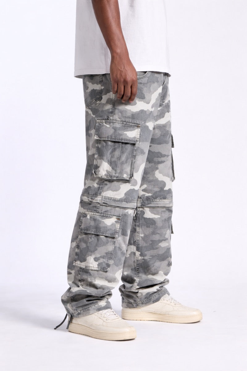 Embellish | Baggy Cargo Pants - Grey Camo