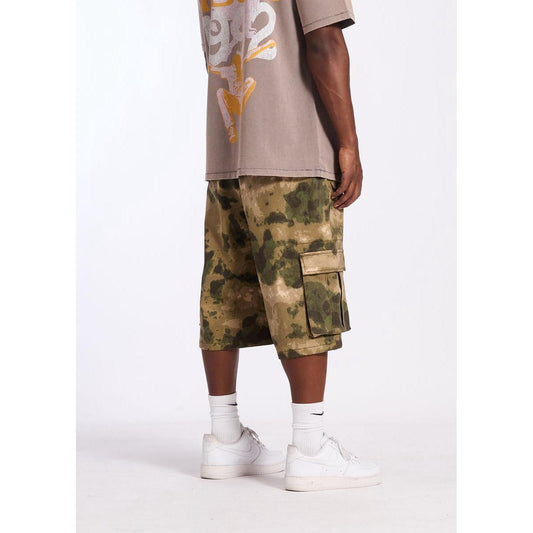 Memory Lane | Graffiti Camo Cargo Shorts - Olive