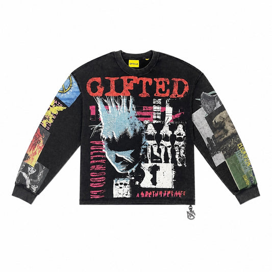 GFTD LA | Riots In America Thermal Long Sleeve Tee - Black
