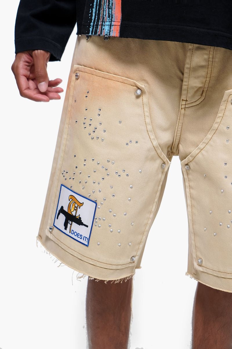 Trnchs | Operater Khaki Shorts - Khaki Wash