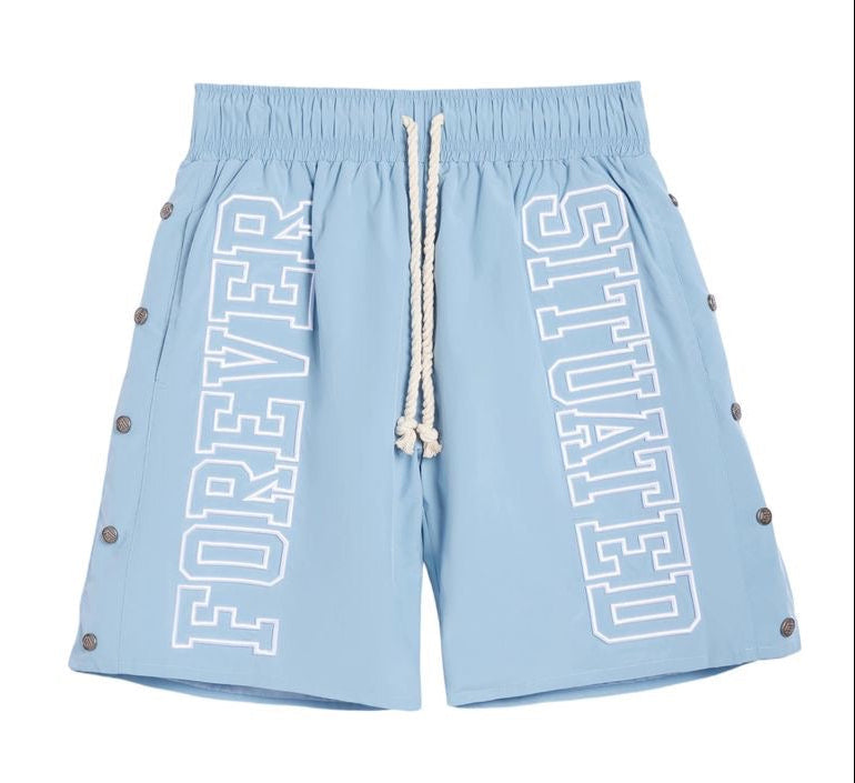 Forever Situated | Nylon Shorts - Baby Blue