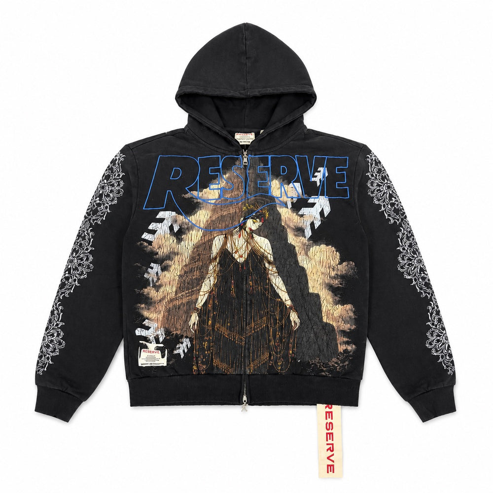 Reserve | Babylon Zip Up Hoodie - Black